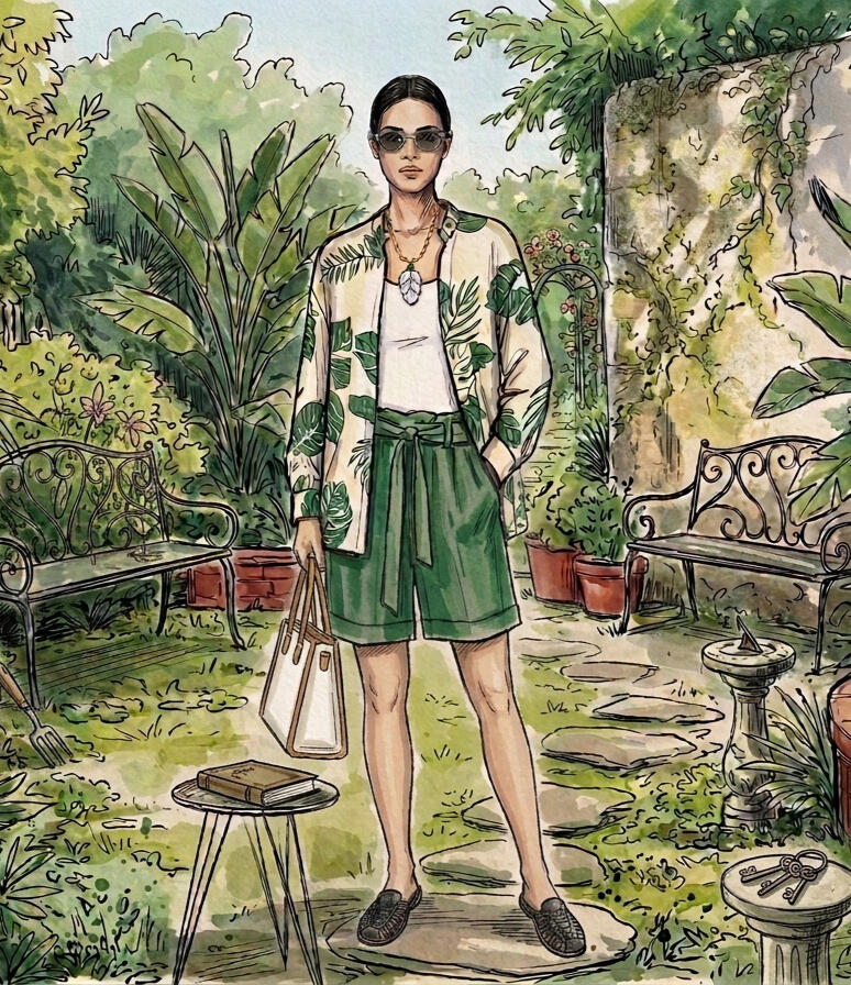 Artist Impression on Garden Series White leaf