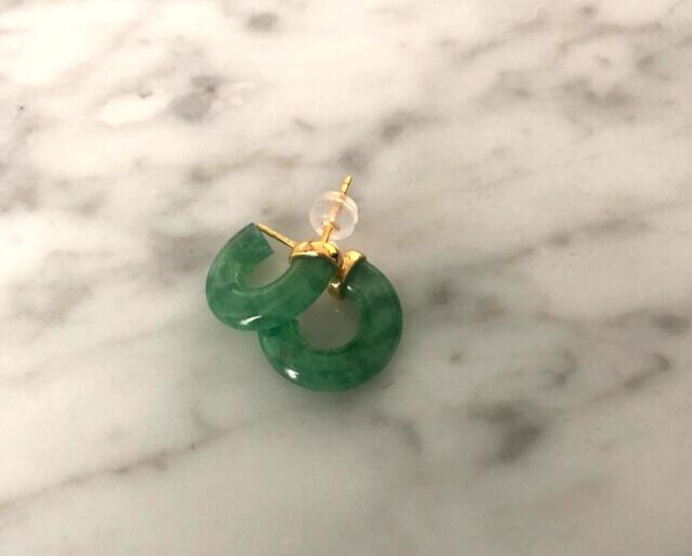 Image from client Half Hoops Jadeite Earrings